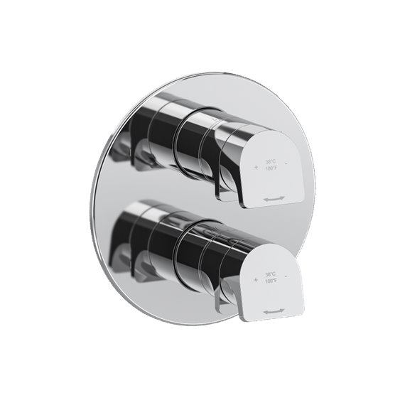 Riobel Ode OD83 4-way Type T/P (thermostatic/pressure balance) ¾" coaxial complete valve