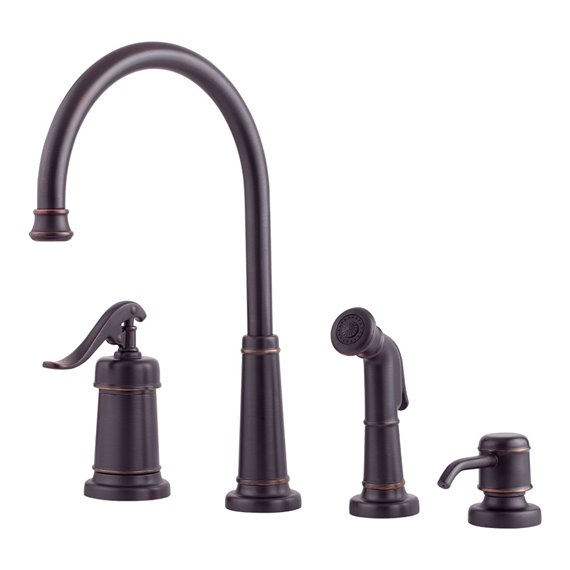 Pfister Ashfield 1-Handle Kitchen Faucet with Side Spray & Soap Dispenser 