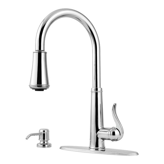 Pfister Ashfield 1-Handle Pull-Down Kitchen Faucet with Soap Dispenser 