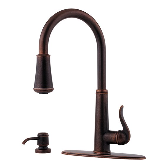 Pfister Ashfield 1-Handle Pull-Down Kitchen Faucet with Soap Dispenser 