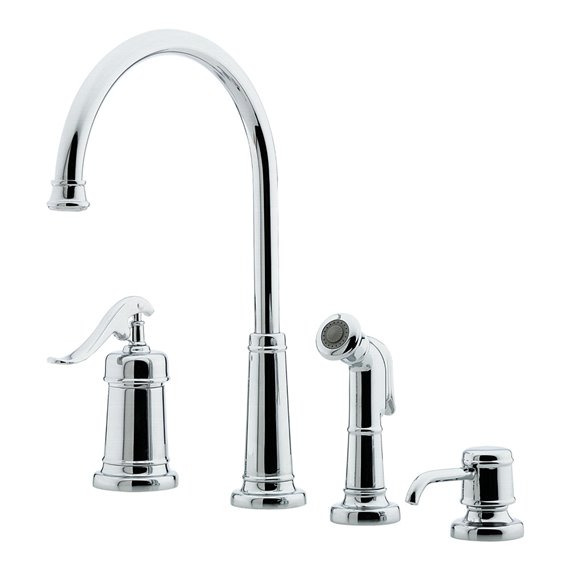 Pfister Ashfield 1-Handle Kitchen Faucet with Side Spray & Soap Dispenser 