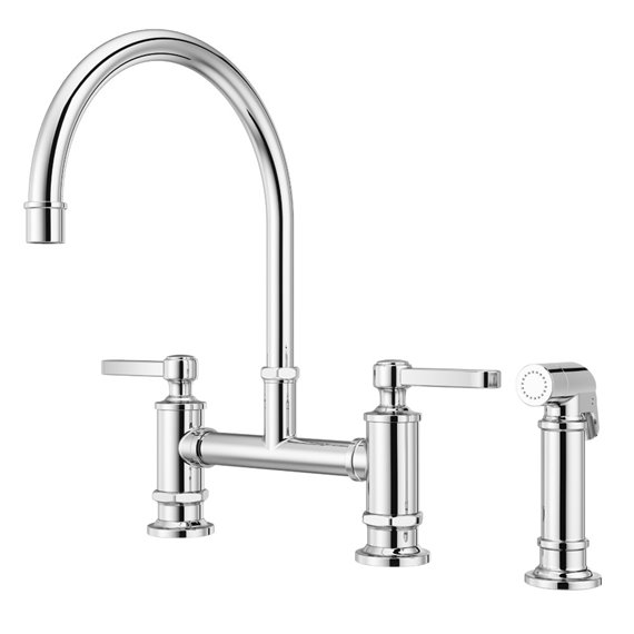 Pfister Port Haven 2-Handle Kitchen Faucet with Side Spray 