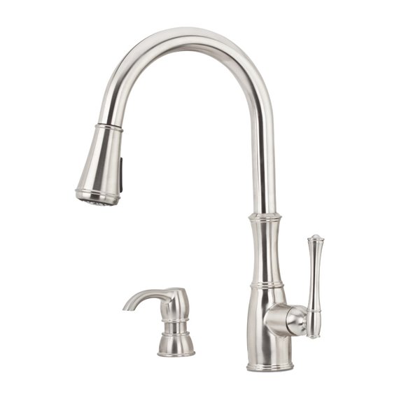Pfister Wheaton 1-Handle Pull-Down Kitchen Faucet with Soap Dispenser 