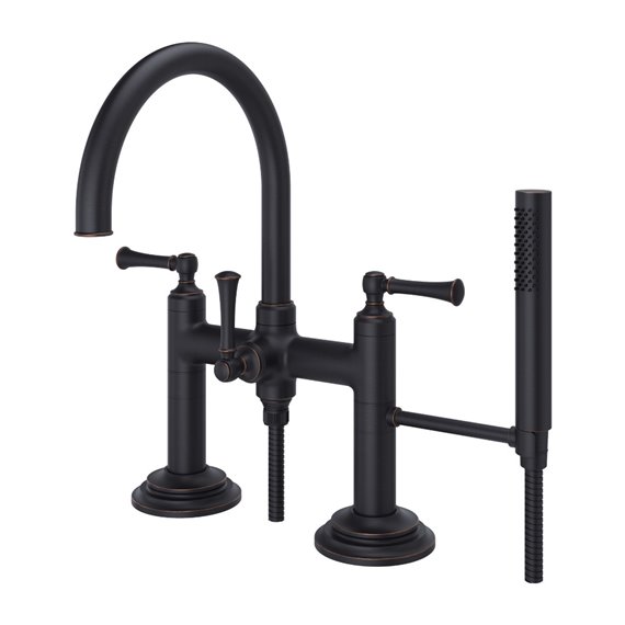 Pfister Tisbury Deck Mount 2-Handle Tub Filler with Hand Shower 