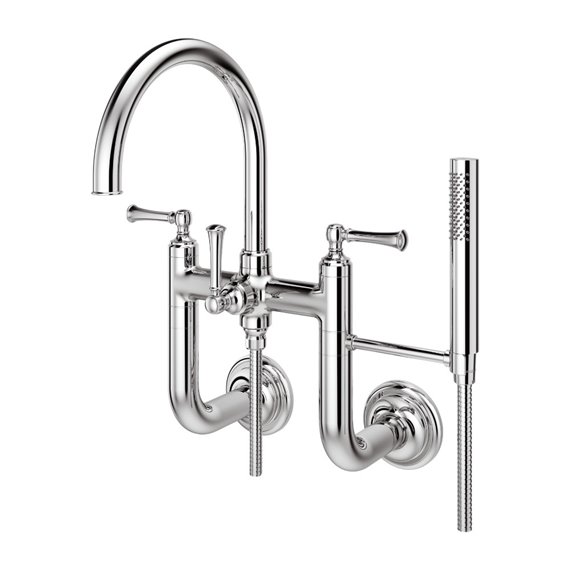 Pfister Tisbury Wall Mount 2-Handle Tub Filler with Hand Shower 