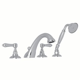 ROHL Viaggio® 4-Hole Deck Mount C-Spout Tub Filler With...