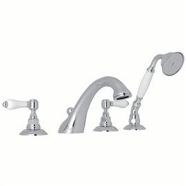 ROHL Viaggio® 4-Hole Deck Mount C-Spout Tub Filler With...