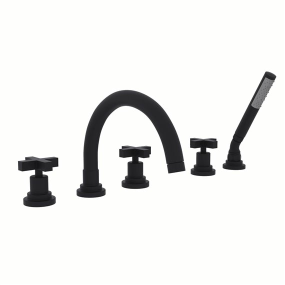 ROHL Lombardia® 5-Hole Deck Mount Tub Filler With C-Spout