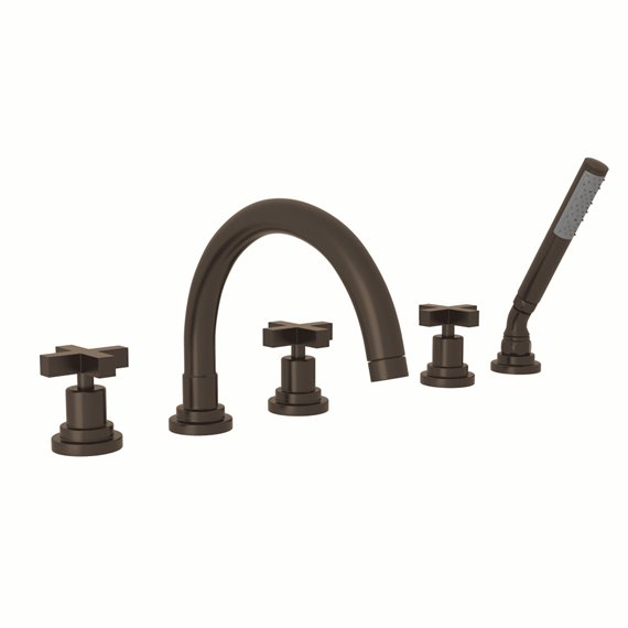 ROHL Lombardia® 5-Hole Deck Mount Tub Filler With C-Spout