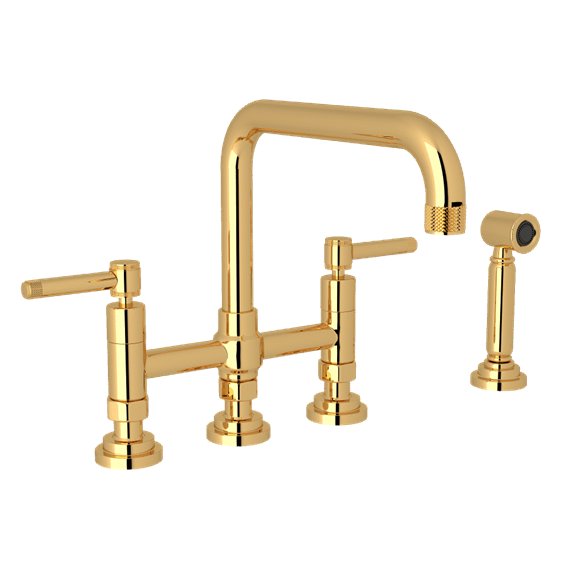 ROHL Campo™ Deck Mount U-Spout Bridge Faucet With Sidespray