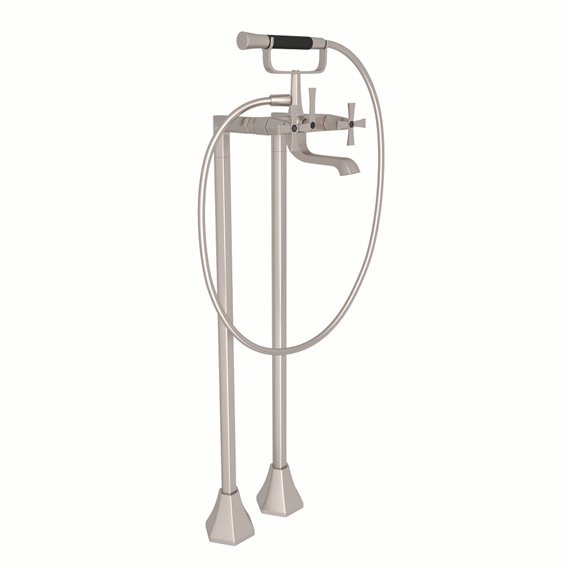 ROHL Bellia™ Exposed Floor Mount Tub Filler With Handshower And Floor Pillar Legs Or Supply Unions