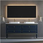 Virta 72 Inch Bluestar Floor Mount Double Vessel Sink Vanity