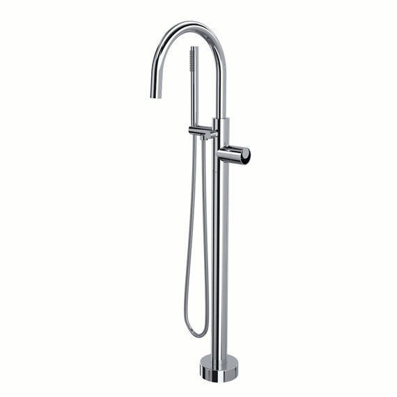 ROHL Eclissi™ Single Hole Floor Mount Tub Filler Trim with C-Spout