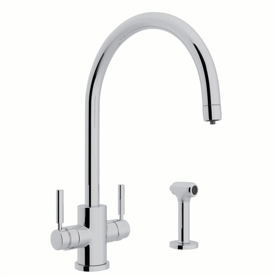 Perrin & Rowe Holborn™ Two Handle Filter Kitchen Faucet with Side Spray