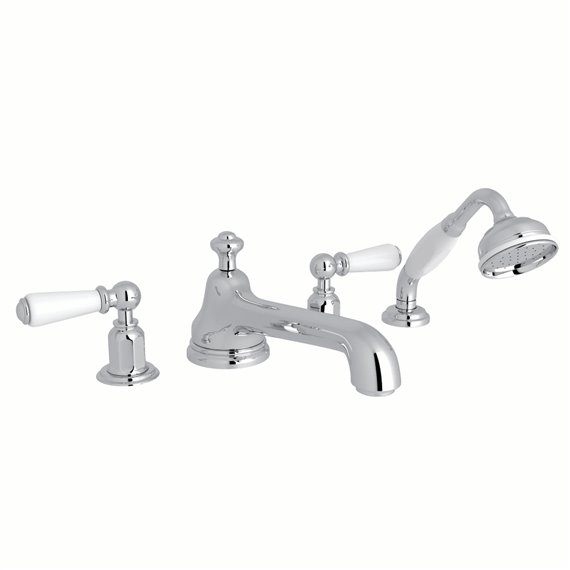 Perrin & Rowe Edwardian™ 4-Hole Deck Mount Tub Filler with Low Spout