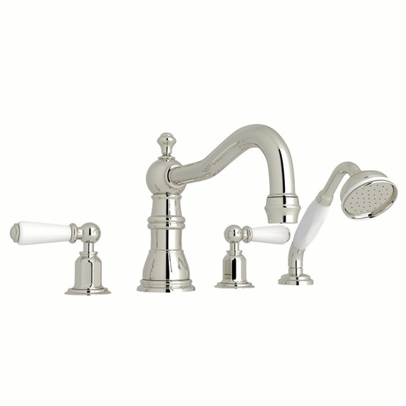 Perrin & Rowe Edwardian™ 4-Hole Deck Mount Tub Filler with Column Spout