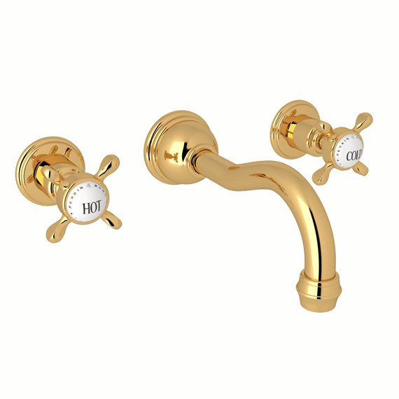 Perrin & Rowe Edwardian™ Wall Mount Lavatory Faucet With Column Spout