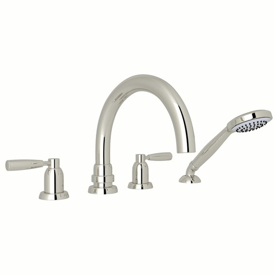 Perrin & Rowe Holborn™ 4-Hole Deck Mount Tub Filler with C-Spout