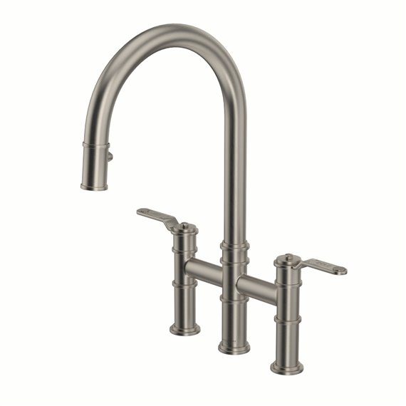 Perrin & Rowe Armstrong™ Pull-Down Bridge Kitchen Faucet with C-Spout