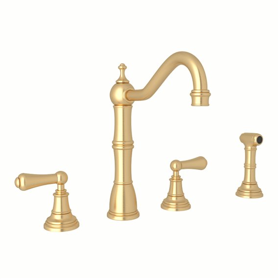 Perrin & Rowe Edwardian™ Two Handle Kitchen Faucet With Side Spray