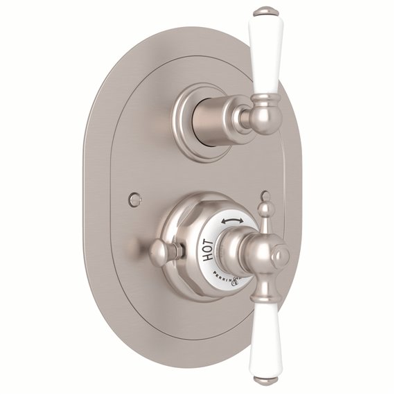 Perrin & Rowe Edwardian™ 3/4" Oval Thermostatic Trim With Volume Control