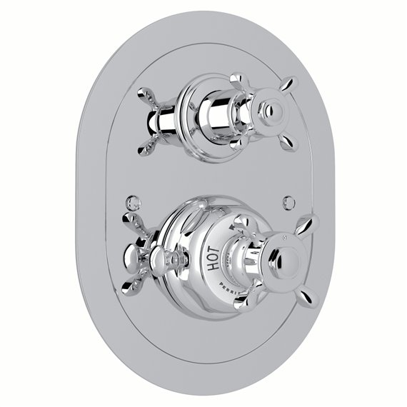 Perrin & Rowe Edwardian™ 3/4" Oval Thermostatic Trim With Volume Control