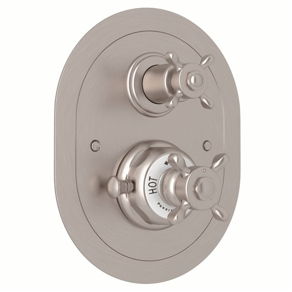 Perrin & Rowe Edwardian™ 3/4" Oval Thermostatic Trim With Volume Control