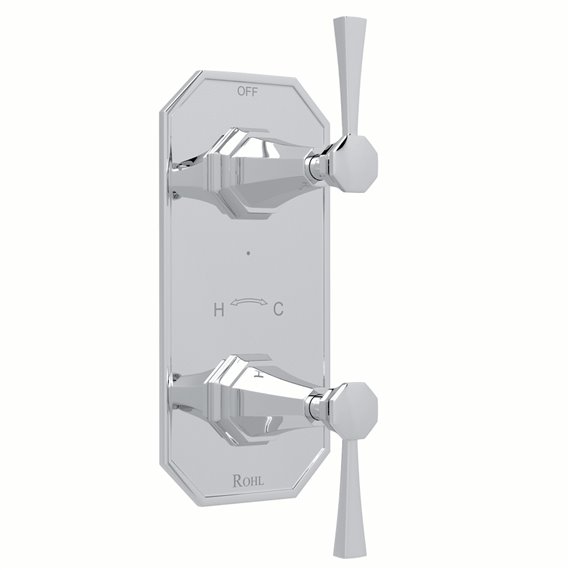 Perrin & Rowe Deco™ 1/2" Thermostatic Trim with Diverter