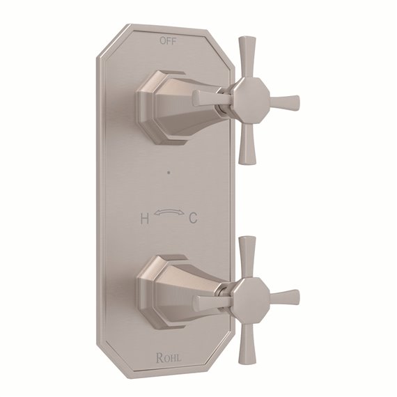 Perrin & Rowe Deco™ 1/2" Thermostatic Trim with Diverter