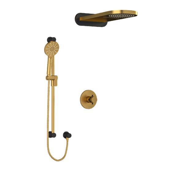 Riobel Riu KIT2745RUTM Type TP thermostaticpressure balance 0.5 coaxial 3-way system with hand shower rail and rain and cascade 