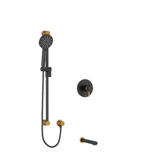 Riobel Riu KIT1244RUTM 1/2 inch 2-way Type T/P coaxial system with spout and hand shower rail