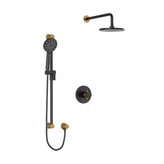 Riobel RIU Knurled KIT323RUTM+KN Type T/P ½" coaxial 2-way system with hand shower and shower head