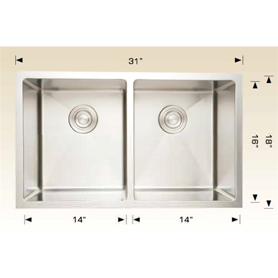 Bosco 203350 Titanium Series Stainless Steel Kitchen Sink