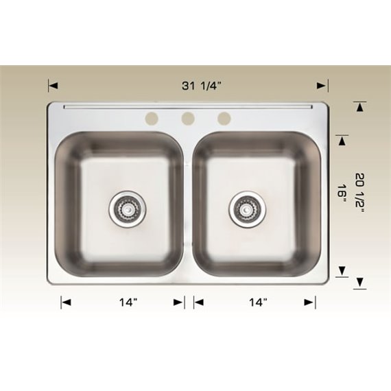 Bosco 207047 Standard Series Stainless Steel Kitchen Sink
