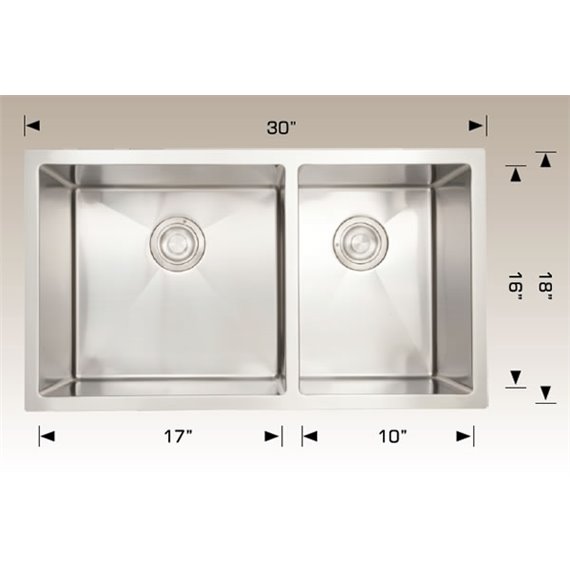 Bosco 203317L Deluxe Series Stainless Steel Kitchen Sink