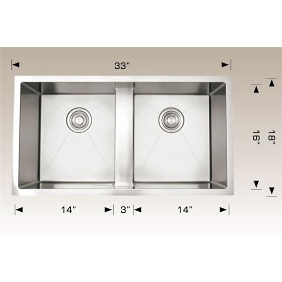 Bosco 203328M3 Deluxe Series Stainless Steel Kitchen Sink