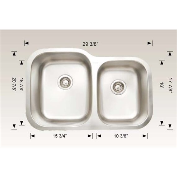 Bosco HU207013 Standard Series Stainless Steel Kitchen Sink