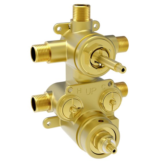 Baril RVA-9530-00  Complete Thermostatic Pressure Balanced Shower Control Valve With 3-Way Diverter (Shared Ports)