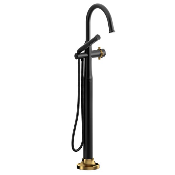 Riobel Momenti MMRD39 2-way Type T (thermostatic) coaxial floor-mount tub filler with hand shower