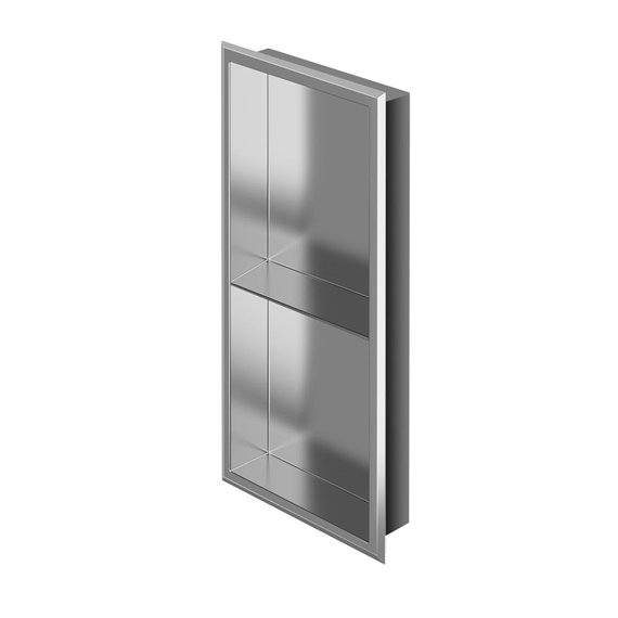 Zitta Stainless steel niche 24'' x 12'' x 3'' - 610mm x 305mm x 76mm with 1 shelf