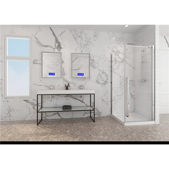 Zitta Amaly 32 straight shower door corner installation chrome clear