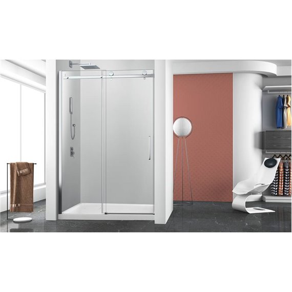 Zitta Bellini 54 chrome straight shower door