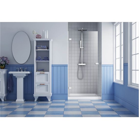 Zitta Goccio 36 LEFT chrome clear straight shower door