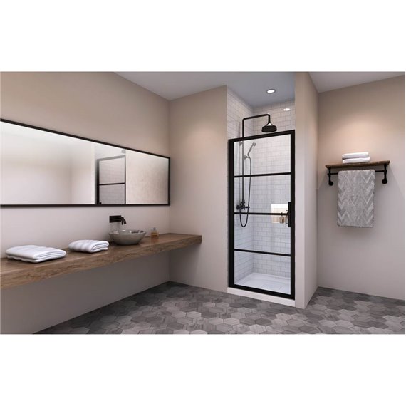 Zitta Materia 32" door alcove black clear and black frame