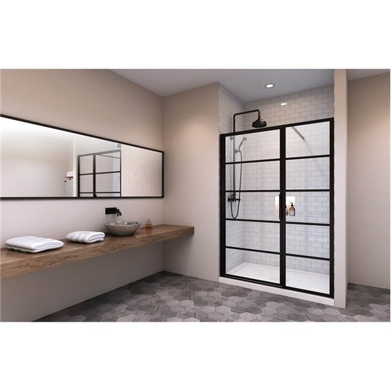 Zitta Materia 42 Door alcove black glass clear line black