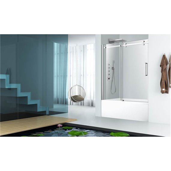 Zitta Piazza 60 bath tub chrome clear straight door