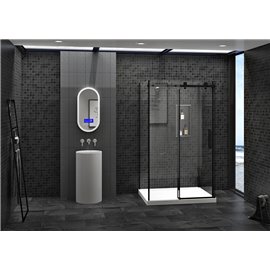 Zitta Piazza 60 straight shower door wall closing black...