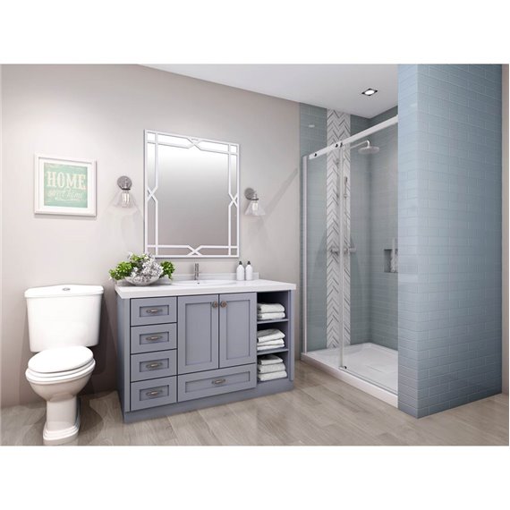 Zitta Vague 54 chrome clear straight shower door