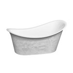 Slik Evora silver tub 72½ x 37 9/16 x 33½  chrome OVF