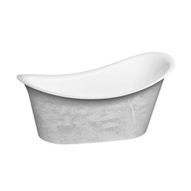 Slik Evora silver tub 72½ x 37 9/16 x 33½  chrome OVF...